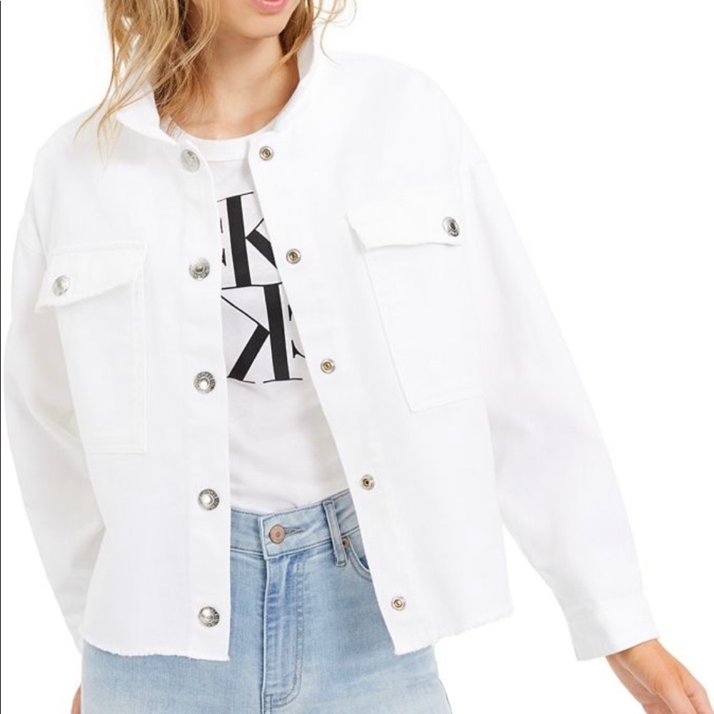 Calvin Klein Oversize White Women’s Jean Jacket Size Medium NWT
